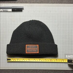 Roland Black and Orange Knit Beanie